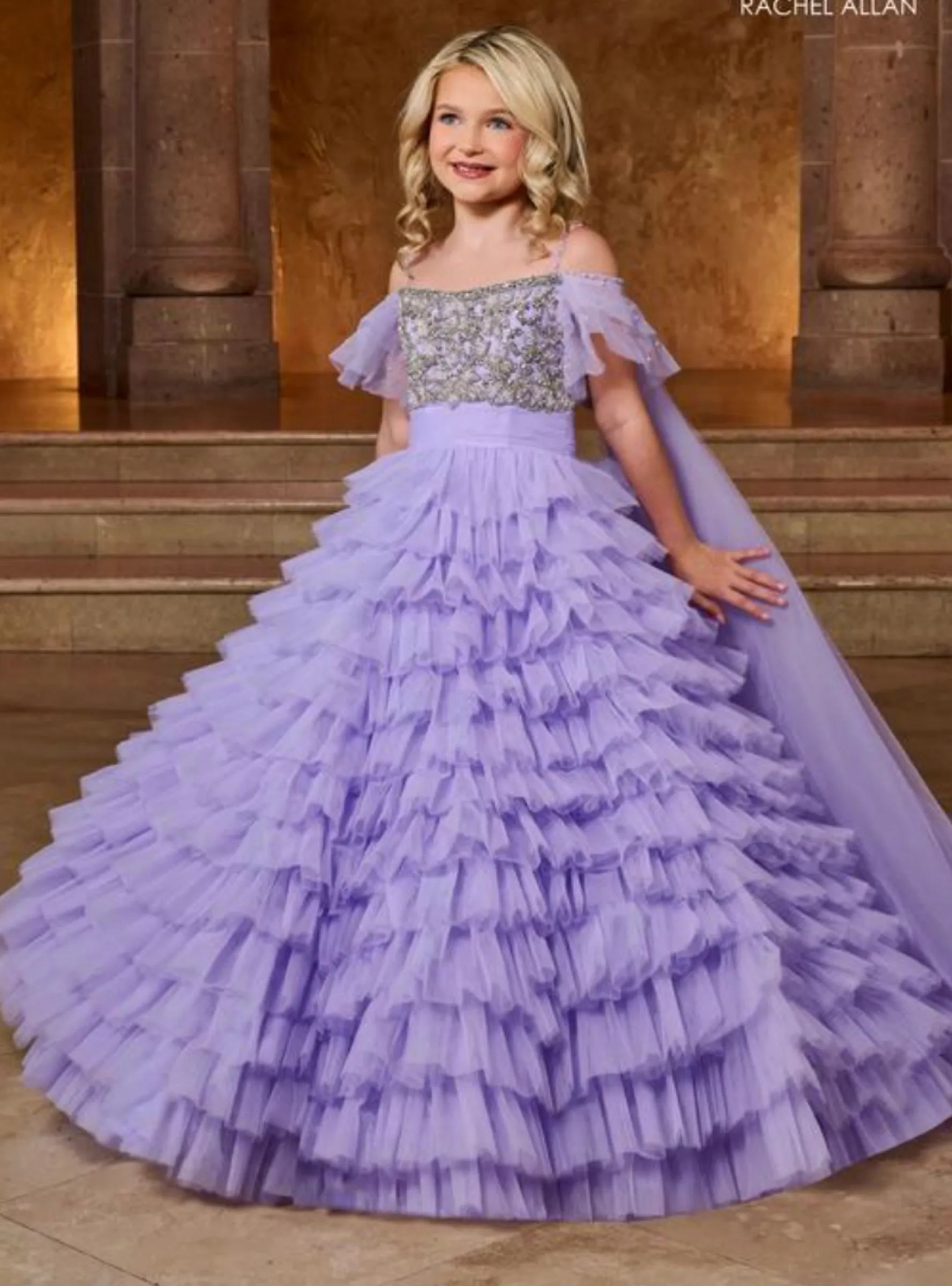 Lavender ruffled mini quince dress