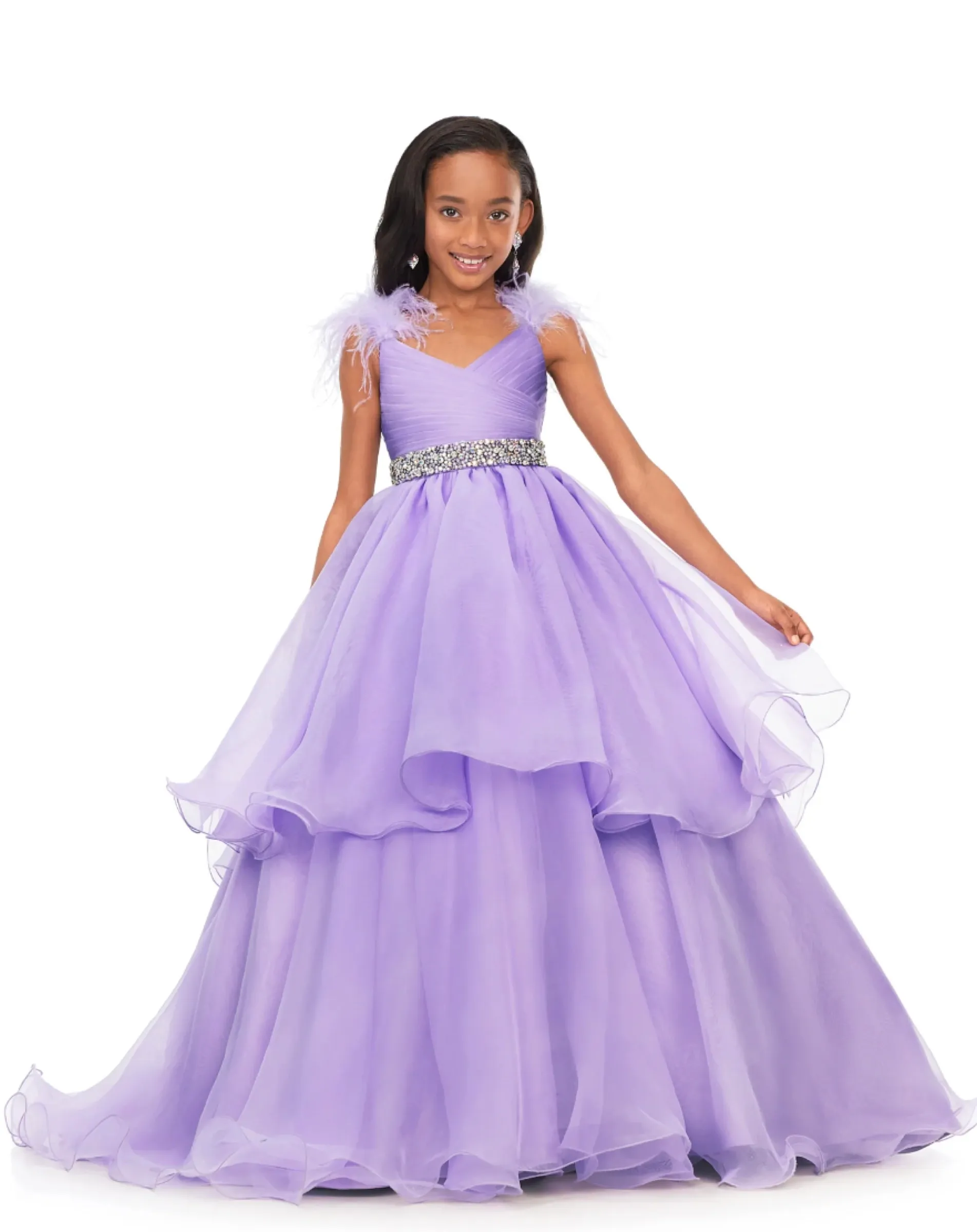 Lilac tiered mini quince dress